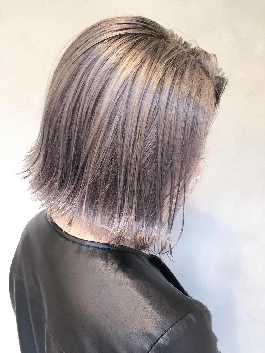 ミディアム カラー パーマ ヘアアレンジ アッシュ バレイヤージュ ブリーチ ケアブリーチ 透明感カラー カット ヘアカラー トリートメント バレイヤージュ 藤沢 髪質改善 竹内ケンゴのヘアスタイル
