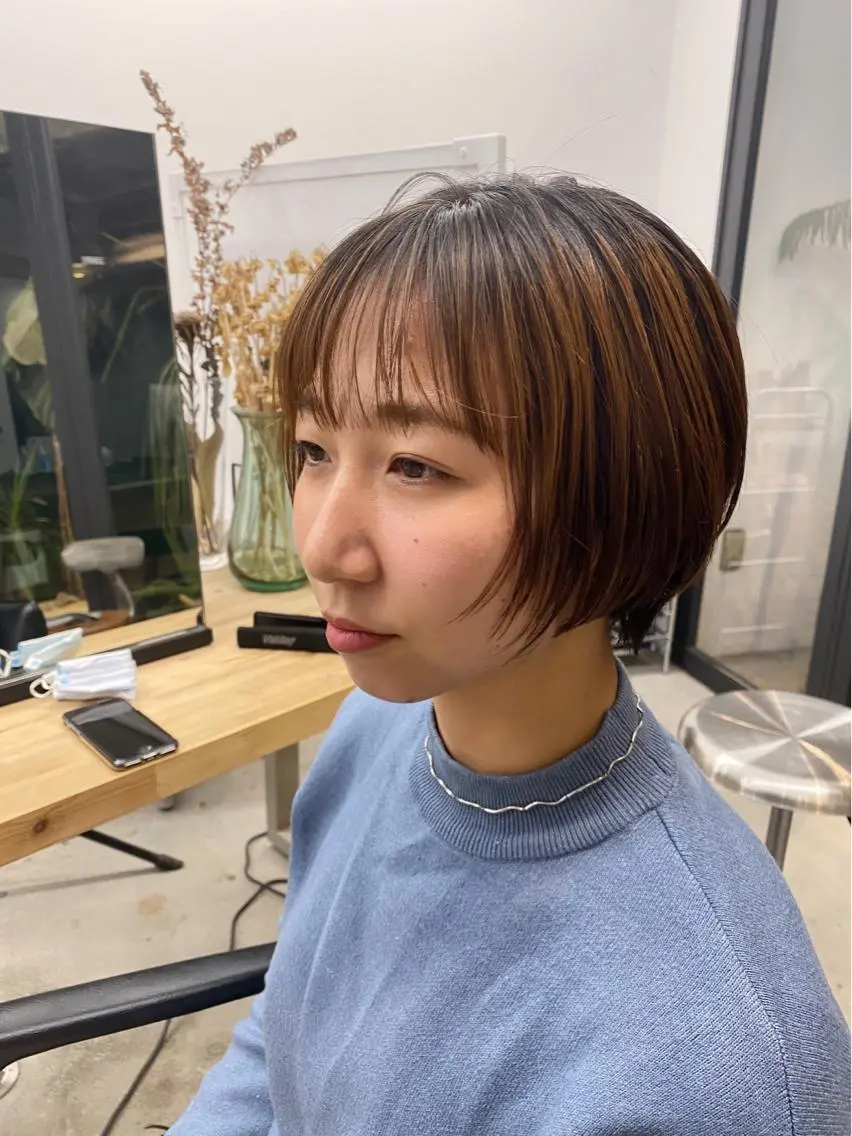 ショート カラー ショートヘア カット トリートメント Flamme Annaのヘアスタイル