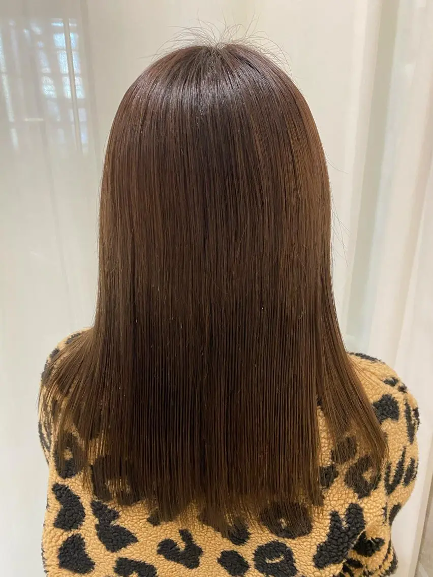ミディアム パーマ くせ毛 カット 縮毛矯正 トリートメント 田中 アキオのヘアスタイル