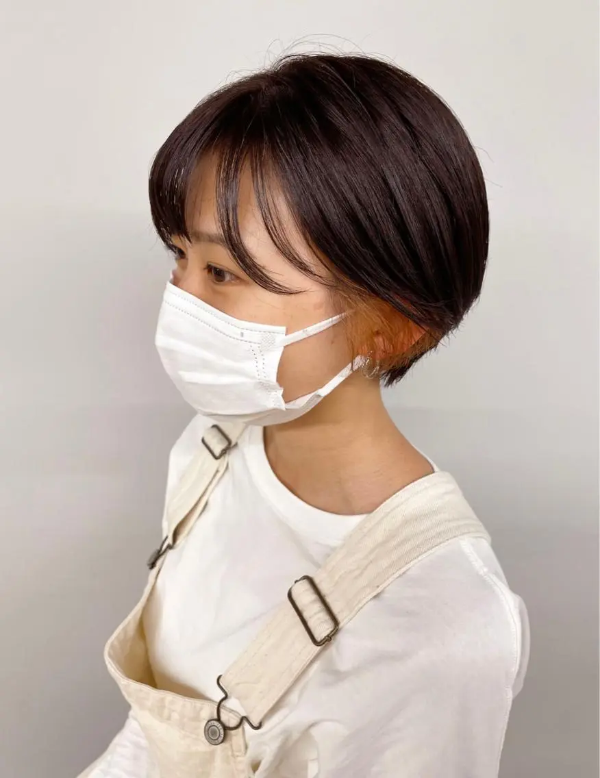 ショート カラー ベージュカラー インナーカラー オレンジ オレンジベージュ Koto🌿 ブリーチなしカラーのヘアスタイル