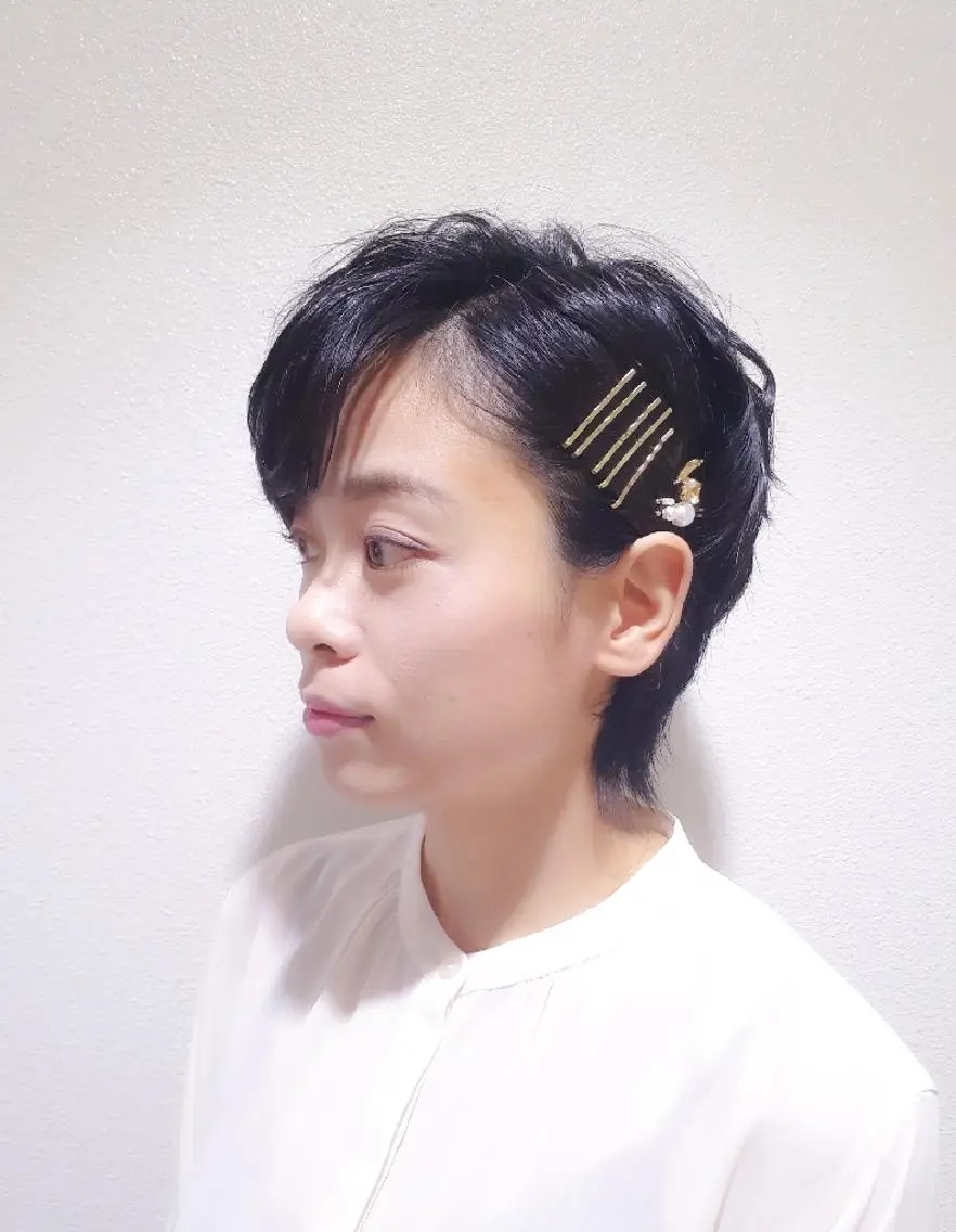 ショート ヘアアレンジ 結婚式・ブライダル ヘアセット Hair&Make  Delight*のヘアスタイル