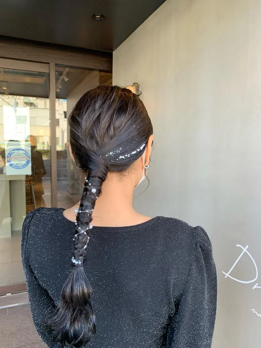ロング ヘアアレンジ ヘアセット ピンクカラー/ mana🎀のヘアスタイル