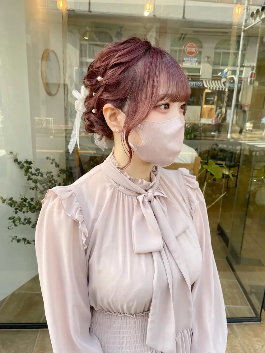 ミディアム ヘアアレンジ ヘアセット ヘアアレンジ にいた　かづしげのヘアスタイル