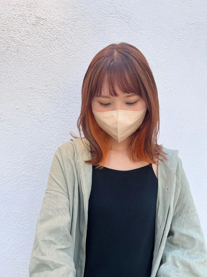 ミディアム カラー オレンジ 【美髪を叶える】中谷 彰宏(アキ)のヘアスタイル