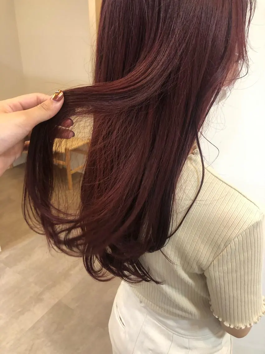 カラー ブラウンカラー レッドカラー 大迫 江梨のヘアスタイル