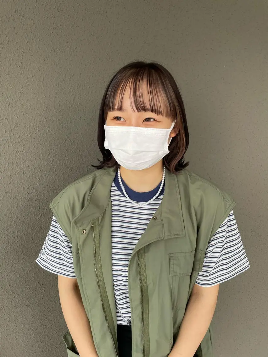 ミディアム カラー ボブ カット ヘアカラー 山本 愛永のヘアスタイル