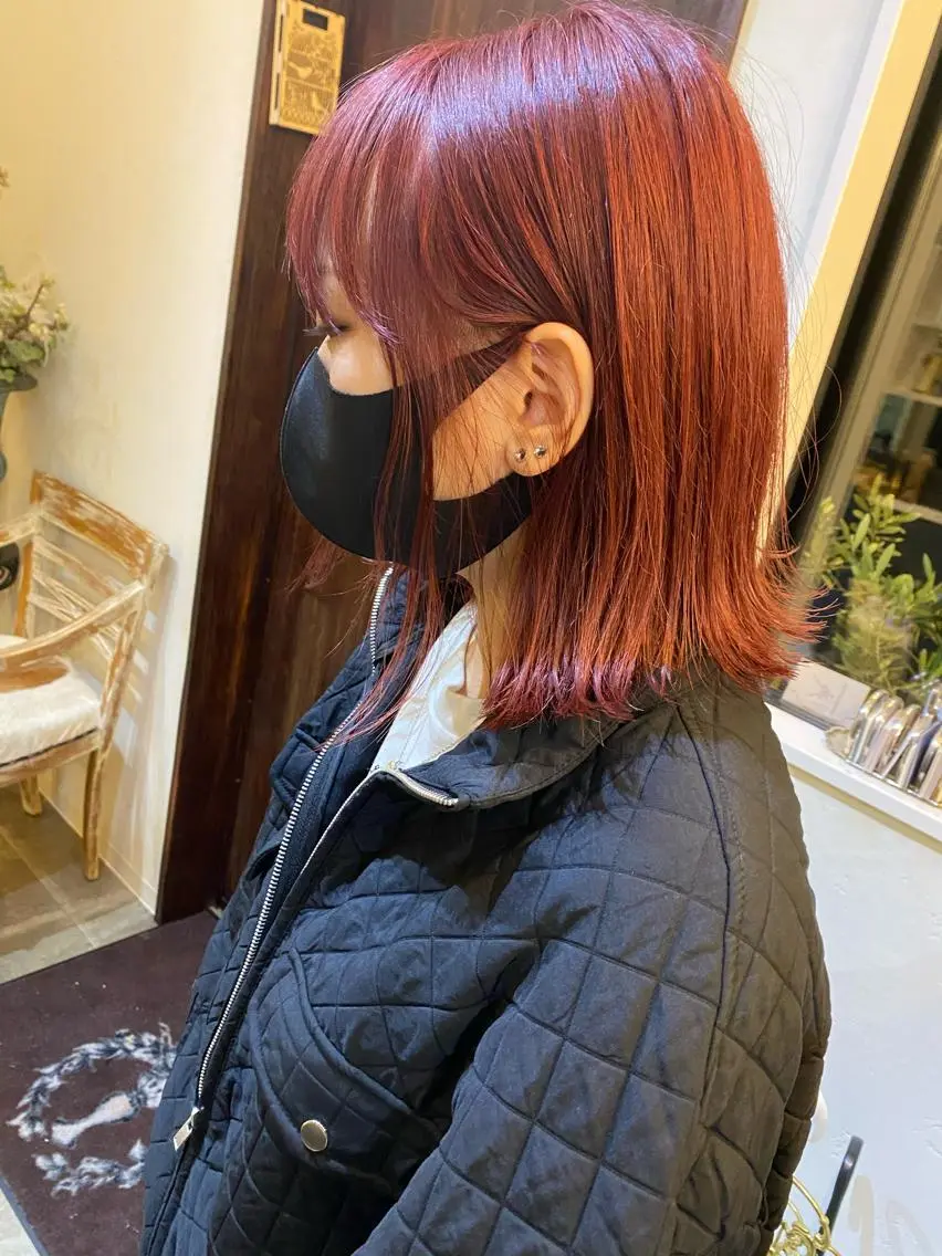 ミディアム カラー ブリーチ ブラウンカラー ピンクカラー 【浜松・豊橋】 ニシモトのヘアスタイル