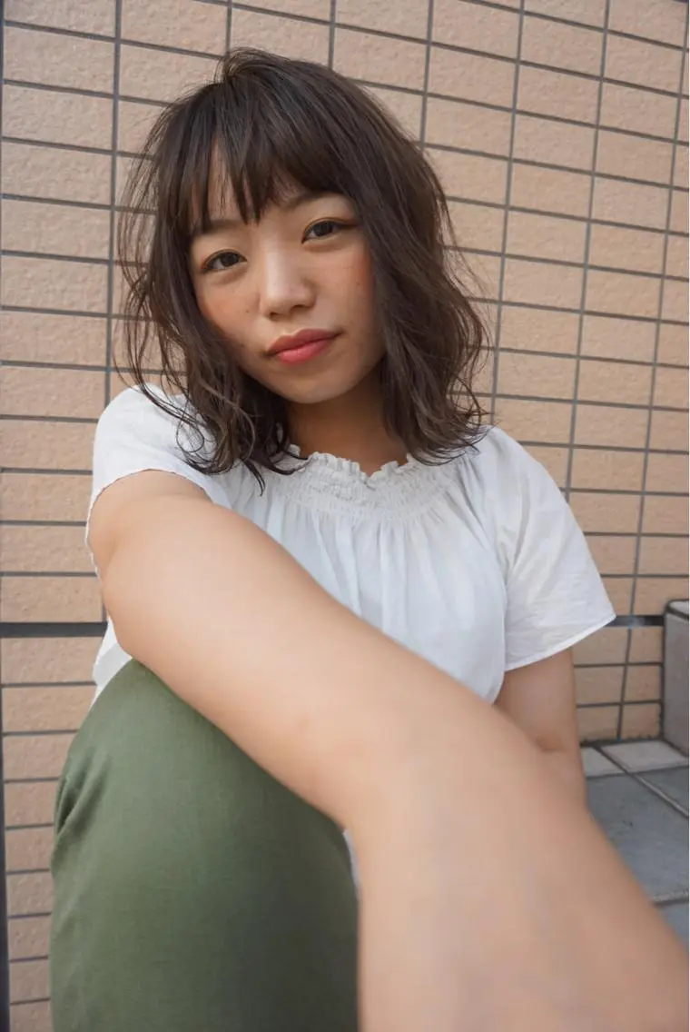 ミディアム カラー 透明感カラー ダブルカラー ハイライトカラー ハイライト 広がり、まとまらない お悩み改善/ 中田のヘアスタイル