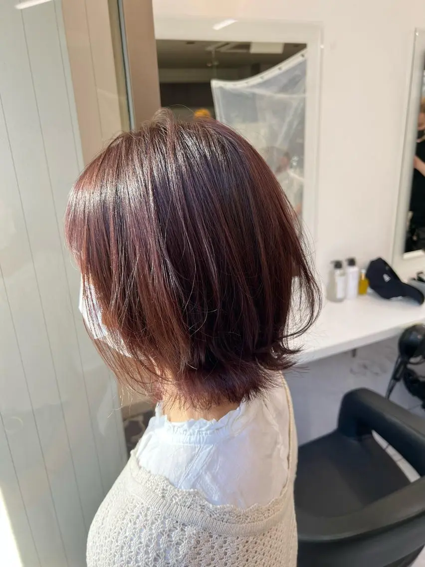 セミロング カラー パーマ ヘアアレンジ メンズ キッズ ネイル マツエク・マツパ 上品＆韓国風 🥀海心🥀のヘアスタイル