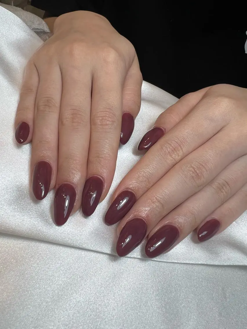 ネイル ワンカラーネイル スカルプネイル bijou nails 蓮のネイルデザイン
