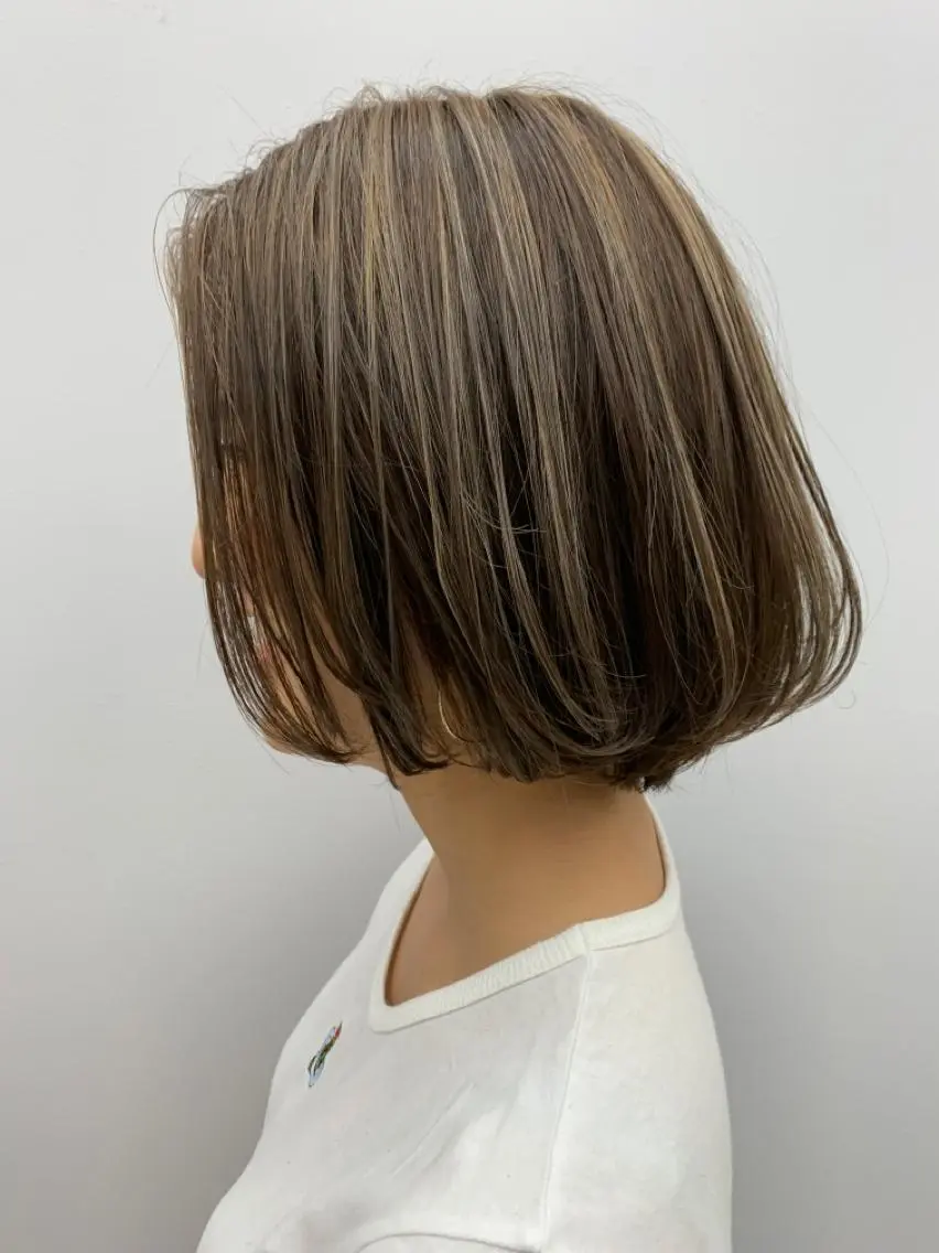 ショート ハイライト 縮毛矯正×髪質改善 店長　DAITOのヘアスタイル