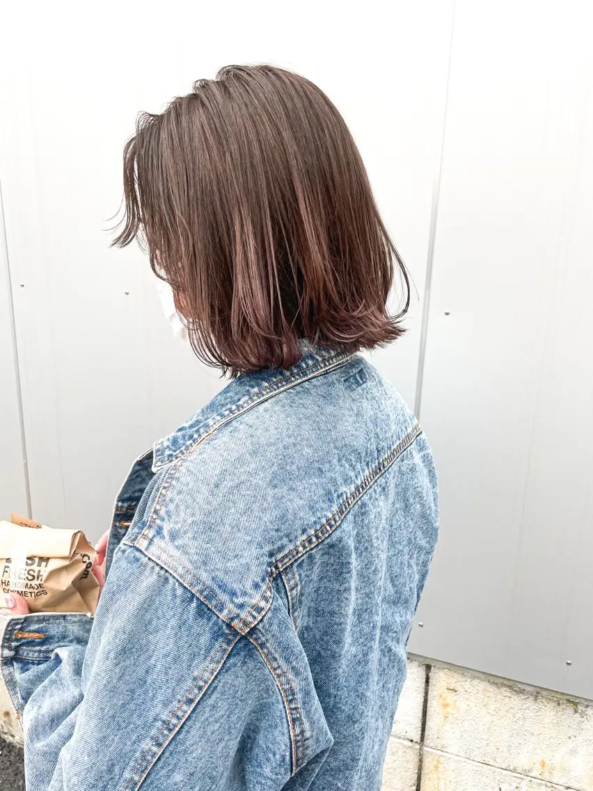 ミディアム カラー 切りっぱなしボブ ブラウンカラー くすみブラウン ボブ カット ヘアカラー ✨カラー支持No.1 🧸ワキ カナコ🧸のヘアスタイル