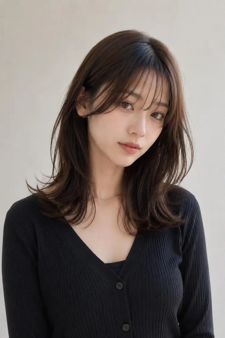 セミロング カラー 透明感カラー 髪質改善 似合わせカット ヘアカラー loty すずなのヘアスタイル