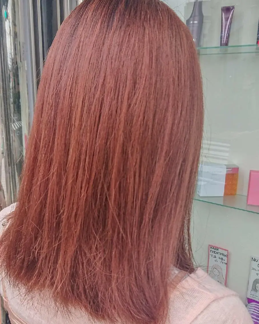 ミディアム カラー ピンクカラー 田邉 俊和のヘアスタイル