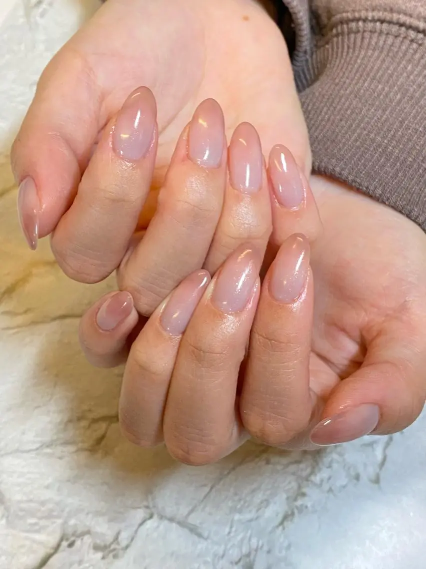 ネイル ジェルネイル グラデーション ニュアンスネイル パラジェル M nail はやまうららのネイルデザイン