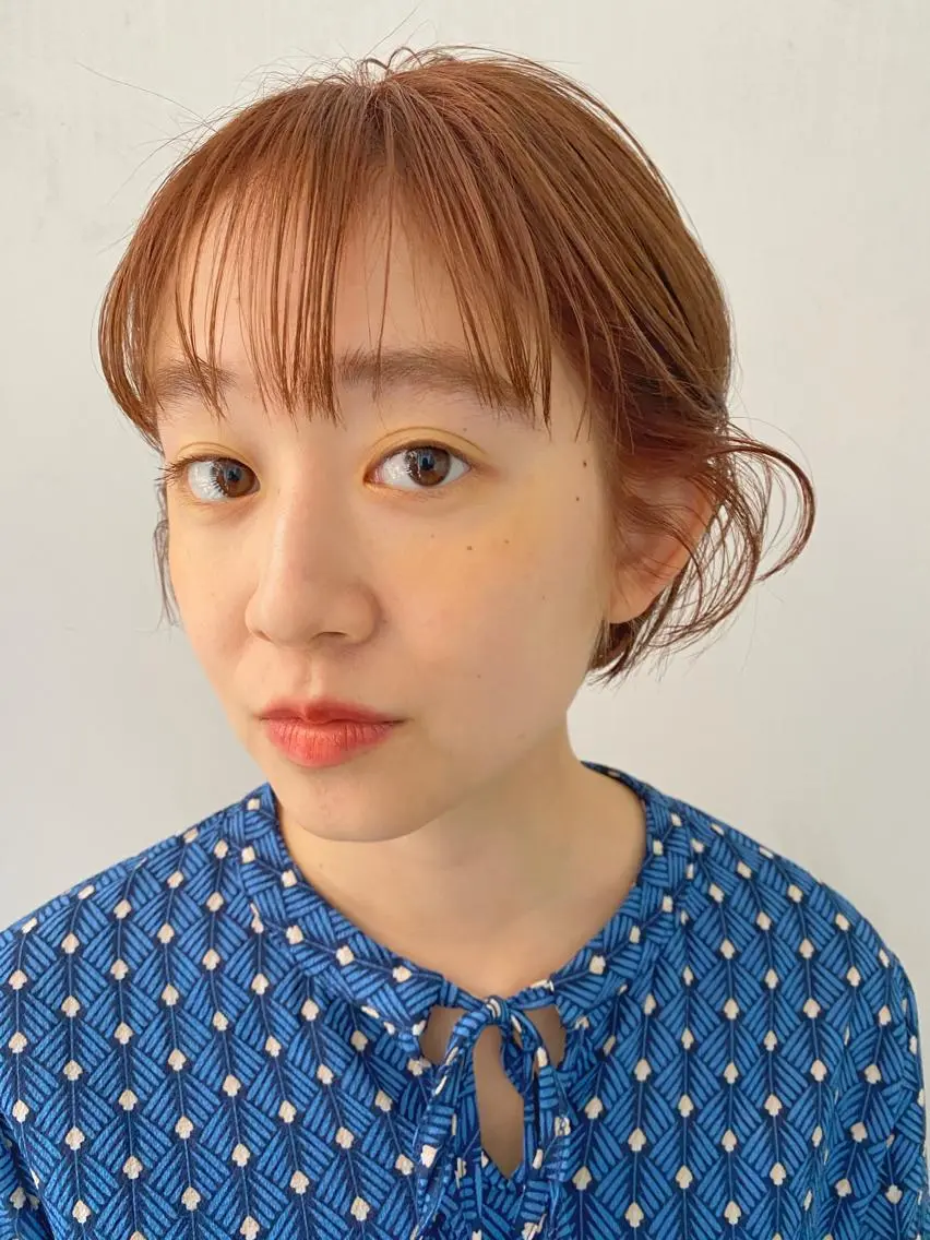 ショート カラー ベージュカラー ブリーチ ケアブリーチ オレンジ オレンジベージュ カット ヘアカラー トリートメント 🧼柴田 健太郎🧼のヘアスタイル