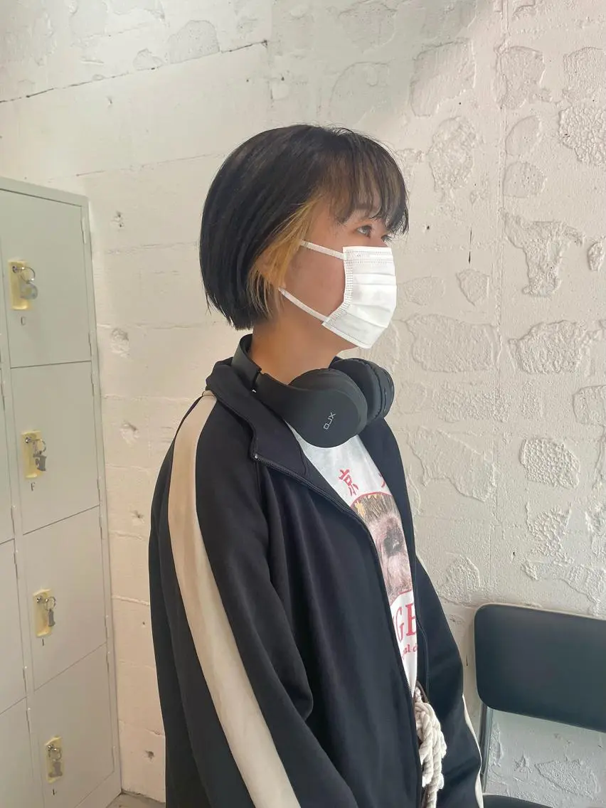 ショート カラー ヘアアレンジ ヘアカラー トリートメント 🎀レイヤー 透明感 カラーyuuri🎀のヘアスタイル
