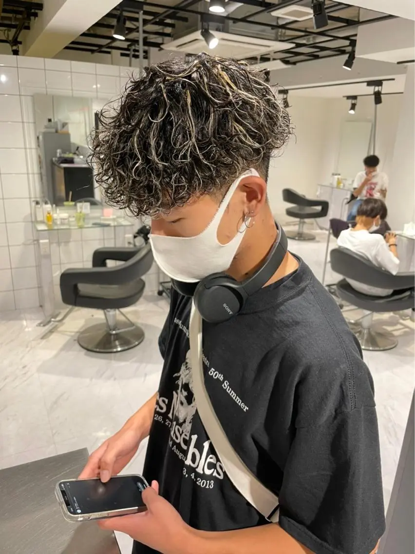 ショート カラー パーマ メンズ 【メンズサロン】 BLUCK 横浜のヘアスタイル