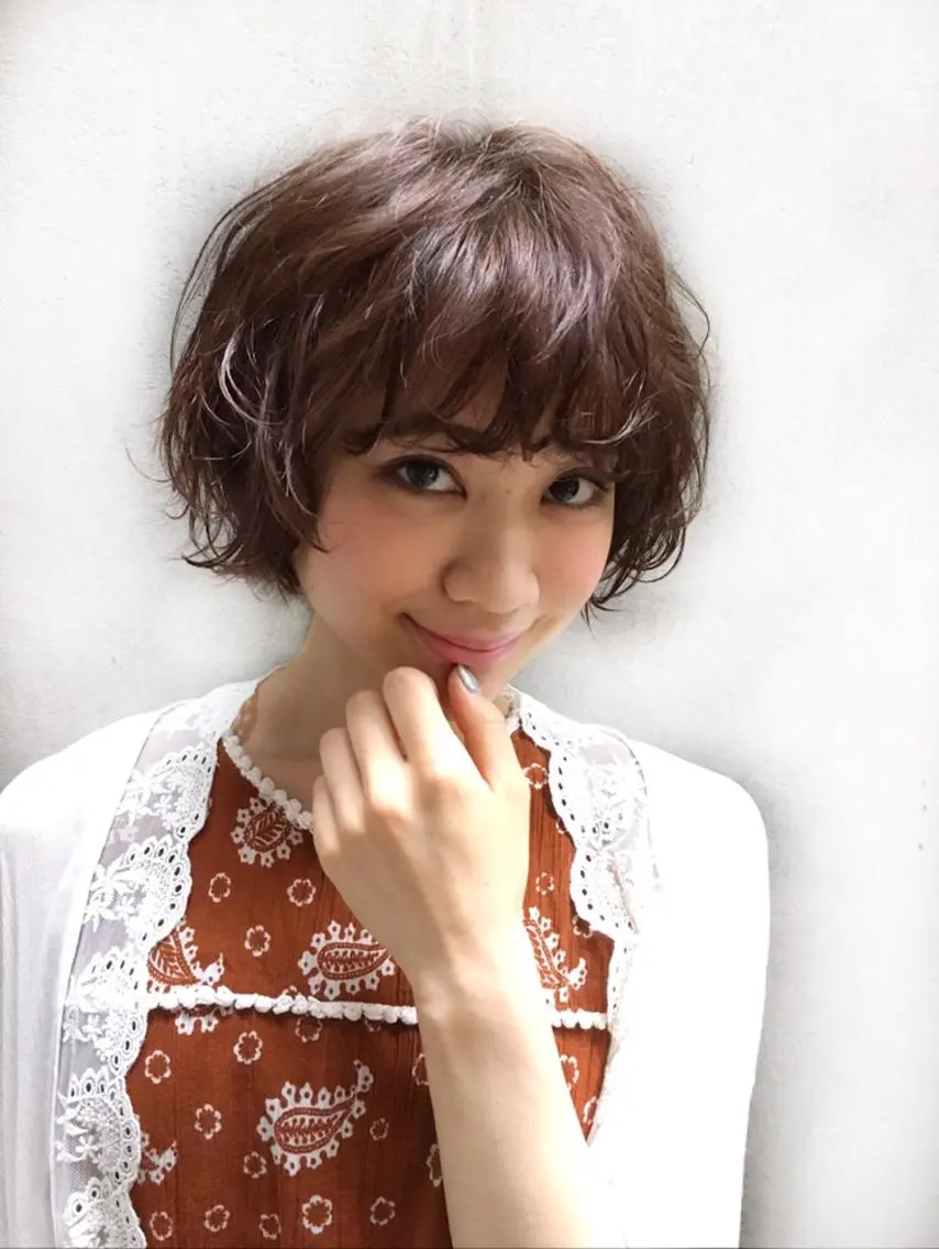 ショート カラー パーマ ショートヘア 沖 宜志のヘアスタイル
