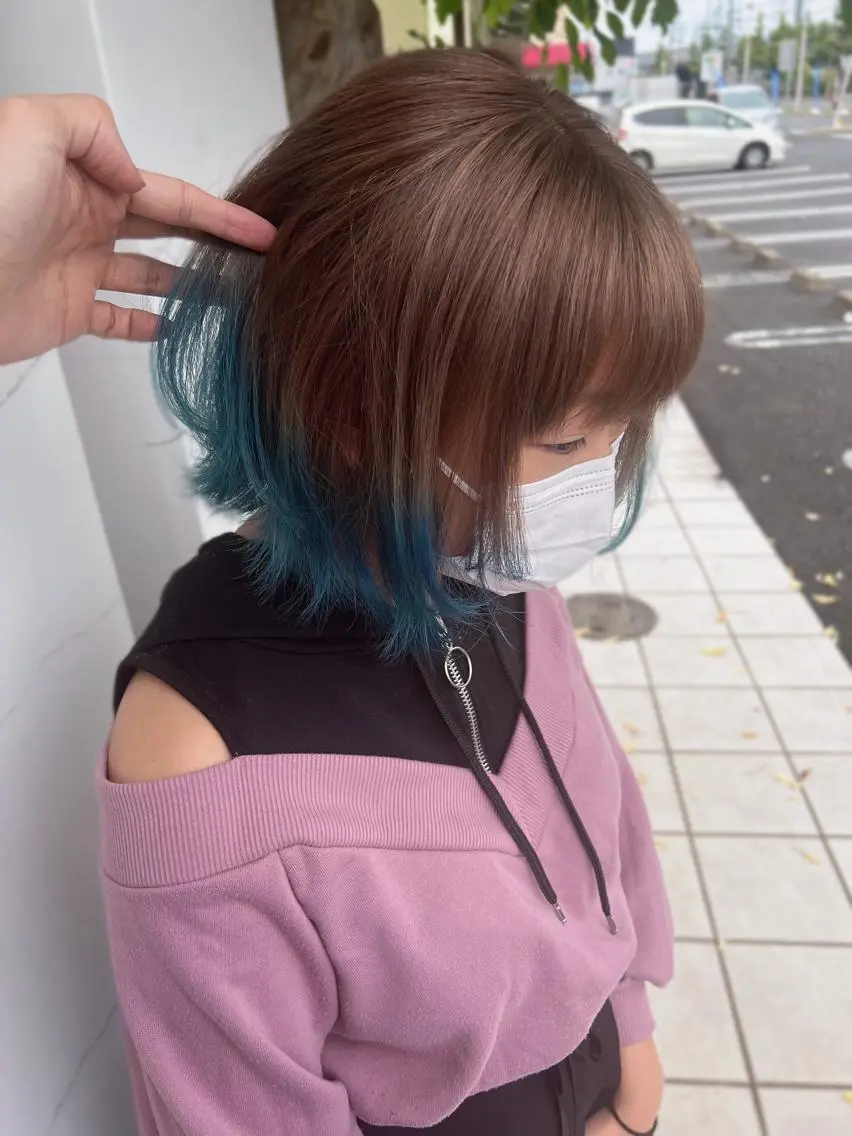ミディアム ヘアカラー 具志 正太のヘアスタイル