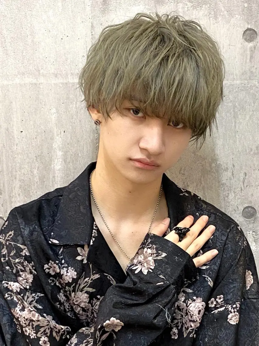 ショート カラー パーマ メンズ マッシュ カット ヘアカラー トリートメント 【扉gate】野崎 英幸のヘアスタイル