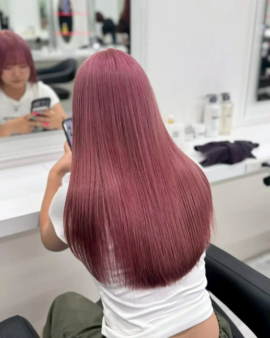 カラー ロング ラベンダー/ピンク 💜🌷原宿のヘアスタイル