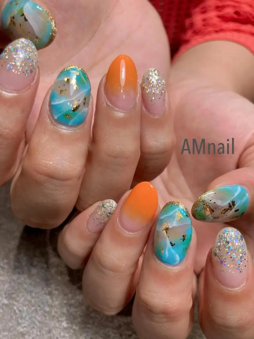 ネイル アートネイル 持ち込み ハンドネイル Am:nail 柏 SUE（スゥ）のネイルデザイン