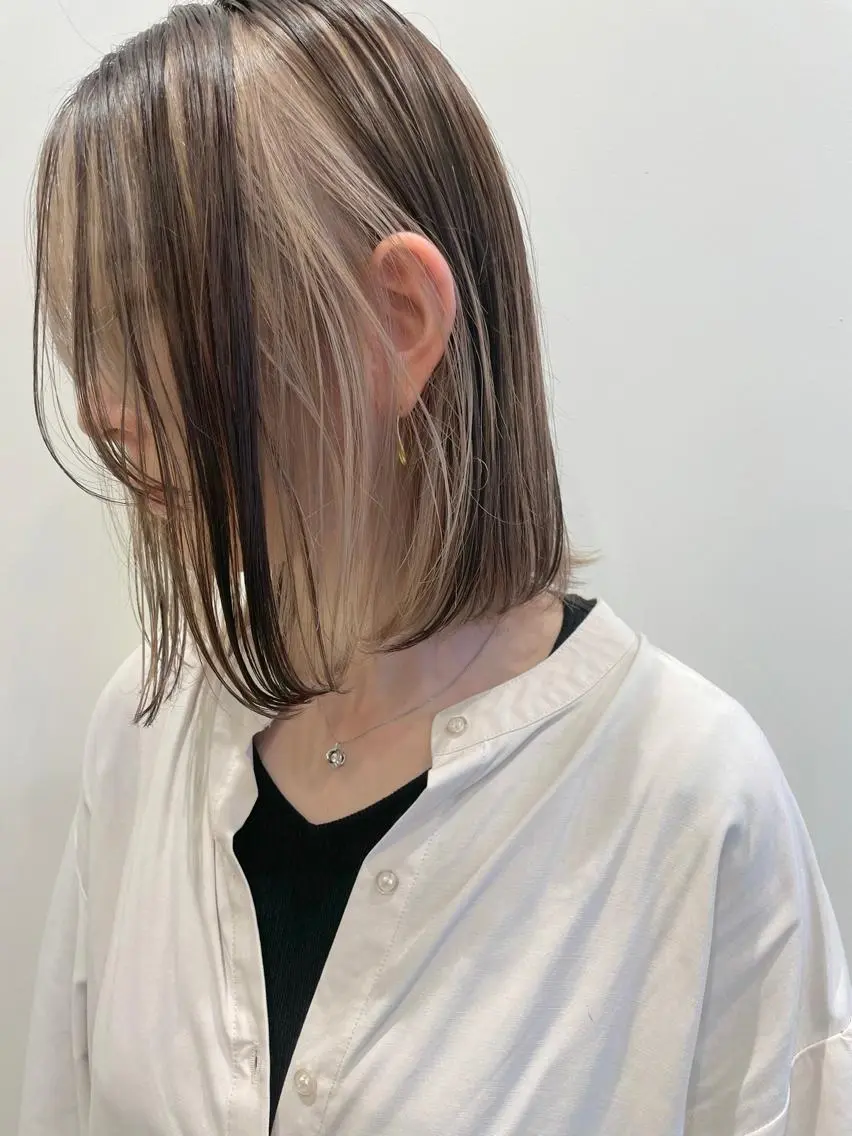 ショート カラー インナーカラー ボブ メンズ特化 パーマ/オザワのヘアスタイル