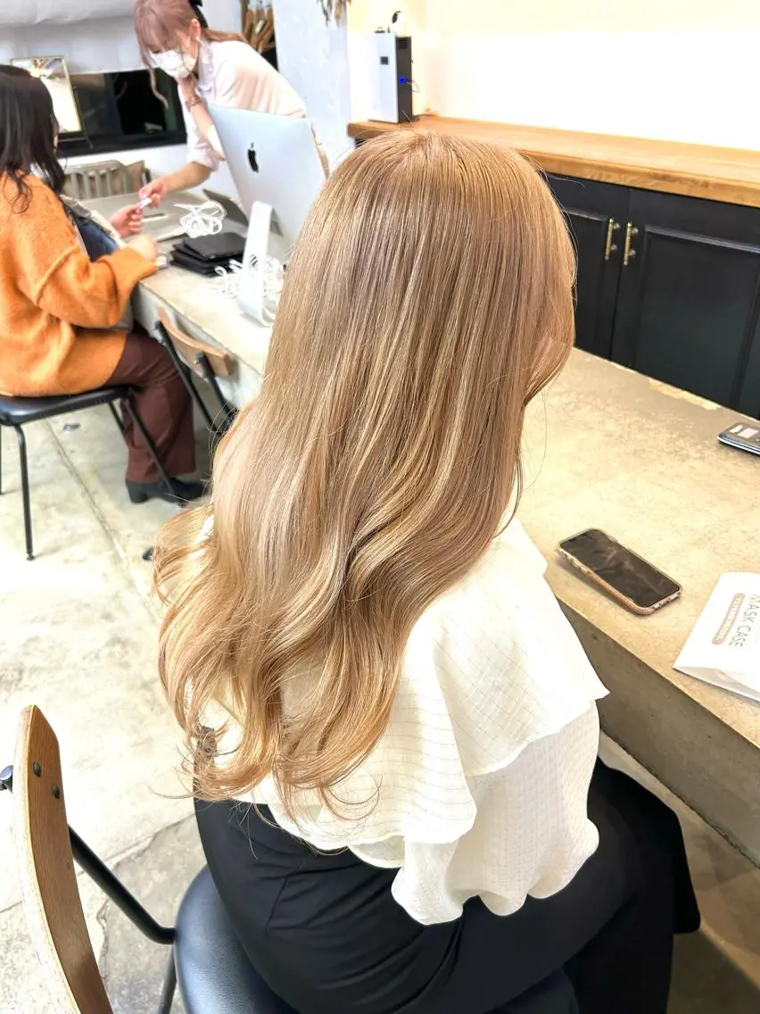 ロング カラー ヘアアレンジ ヘアカラー トリートメント ヘアセット 🎀暖色カラー🎀 ♡yurika♡のヘアスタイル