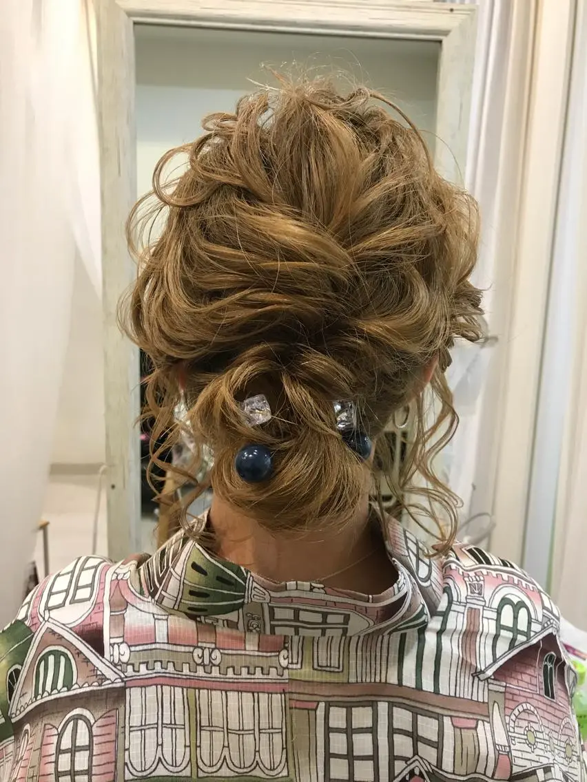 ヘアアレンジ 浴衣 takebuchi harukaのヘアスタイル