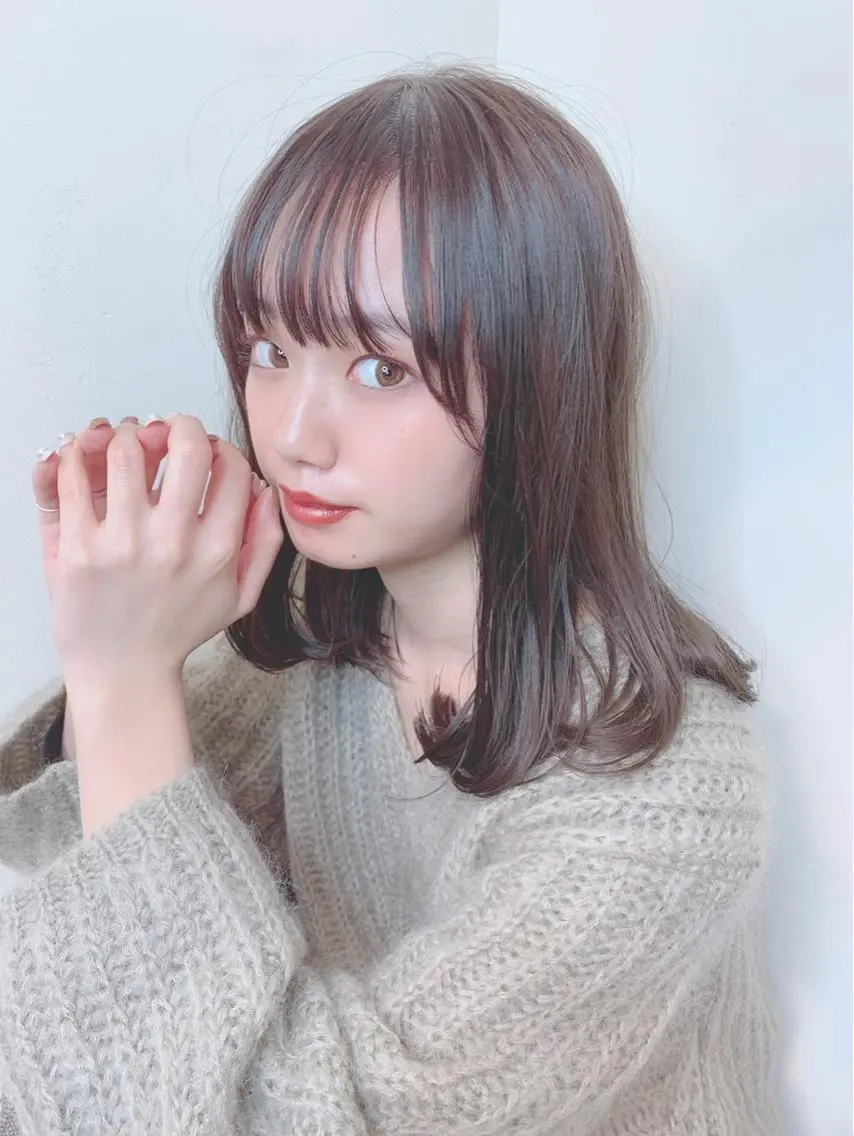 セミロング カラー パーマ ヘアアレンジ 【公式】amble luxe池袋東口🩷のヘアスタイル