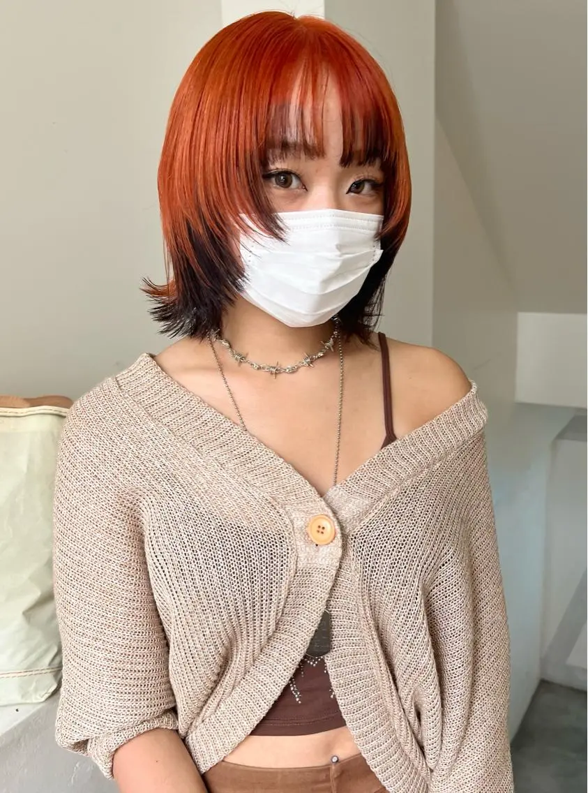 ショート カラー デザインカラー ウルフカット 顔周りカット/透明感 カラー✂️MEIのヘアスタイル