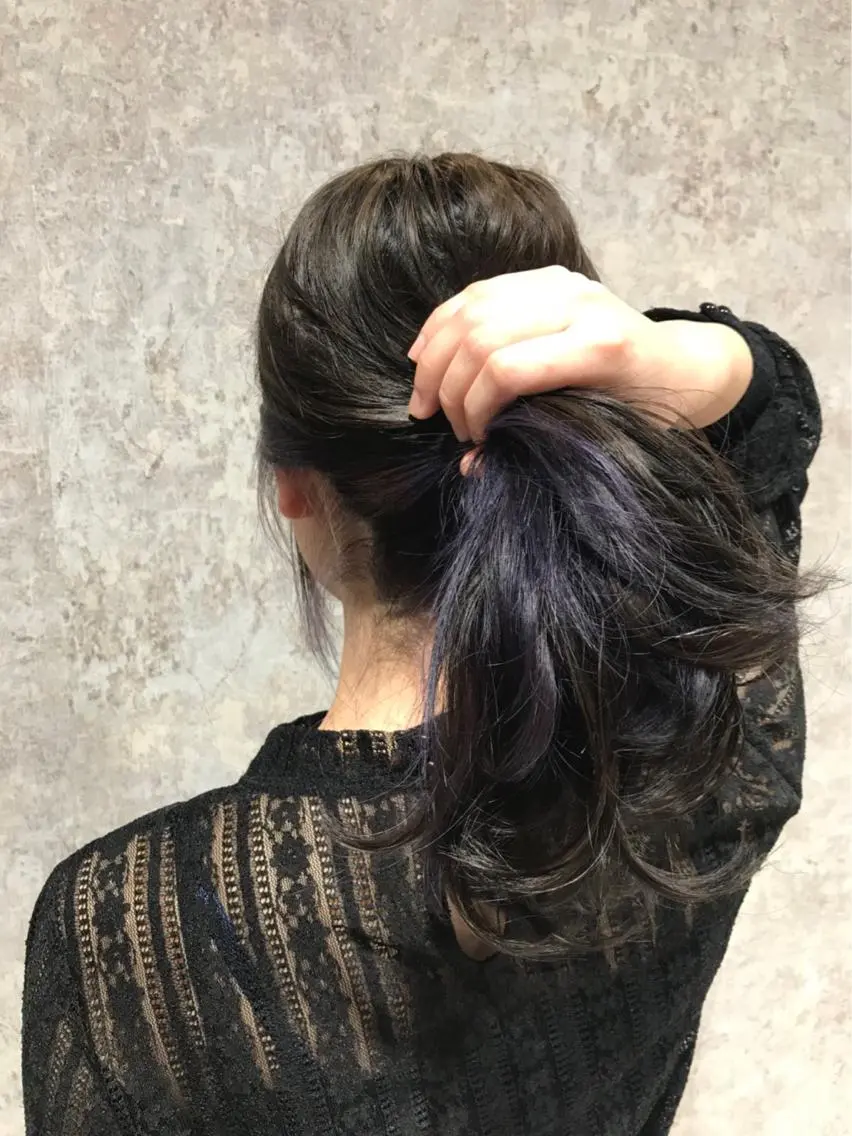 セミロング カラー パープルカラー 🫟Blanco🫟 Color&Careのヘアスタイル