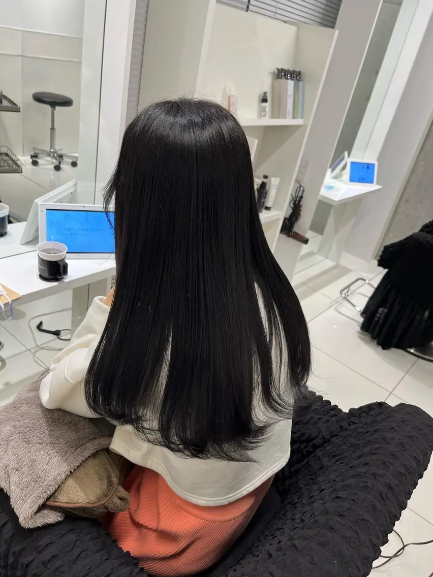 ロング カラー 黒髪 りおな/髪質改善/ カラー /平尾のヘアスタイル