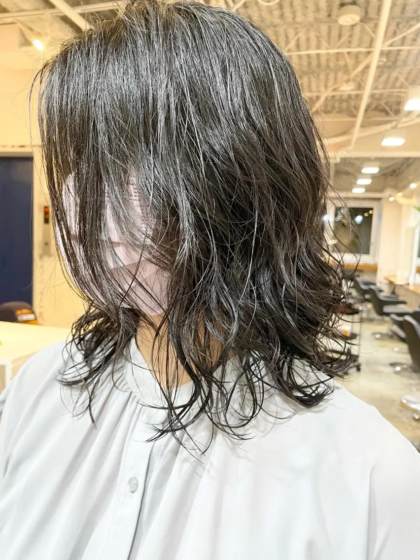 ミディアム パーマ レイヤー/似合わせ TAKUYAのヘアスタイル