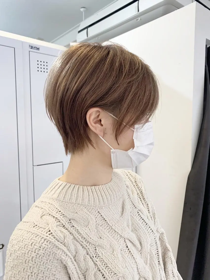 ショート くびれヘア ショートヘア カット ヘアカラー トリートメント レイヤー×縮毛矯正 深見 拓のヘアスタイル