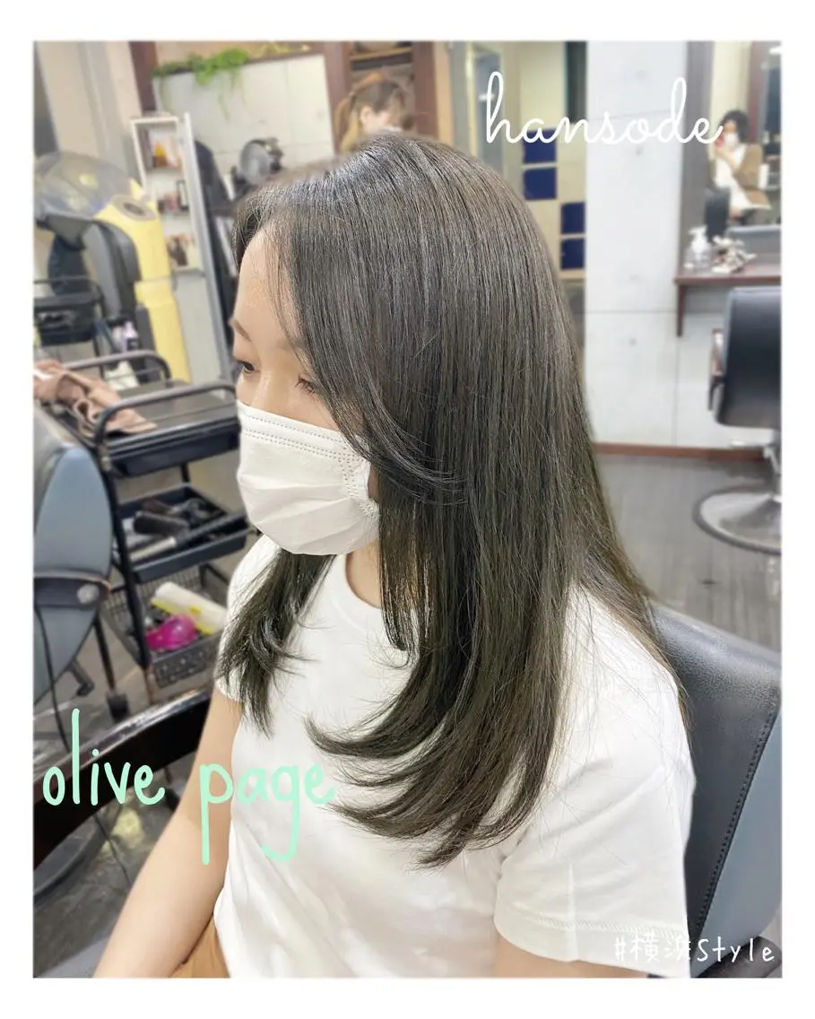 セミロング カラー ベージュカラー オリーブベージュ カット ヘアカラー トリートメント ＊横浜駅＊ 金子 誠也のヘアスタイル