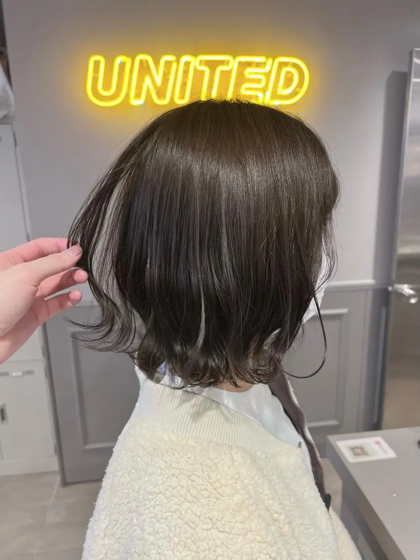 ミディアム カラー パーマ ヘアアレンジ メンズ キッズ ネイル マツエク・マツパ アイブロウ 上品＆韓国風 🥀海心🥀のヘアスタイル