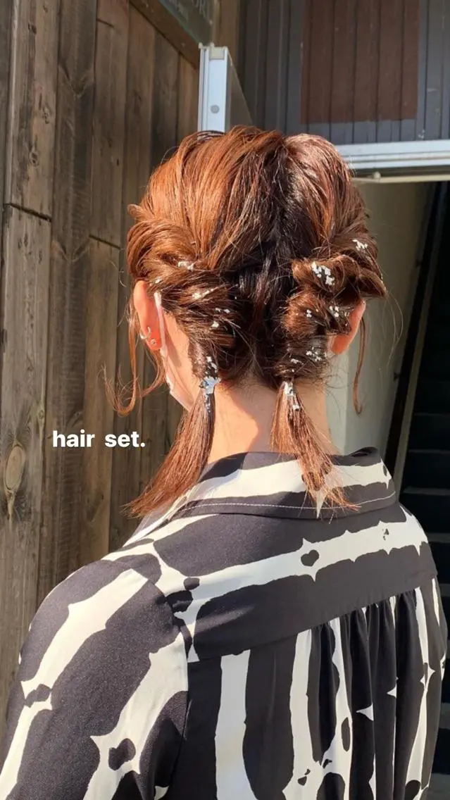 ヘアアレンジ ヘアセット 本間 結衣のヘアスタイル