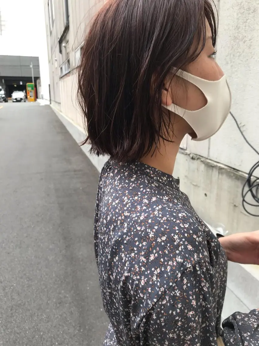 ミディアム カット ヘアカラー トリートメント ayane⭐️ボブ・ ショート・パーマのヘアスタイル