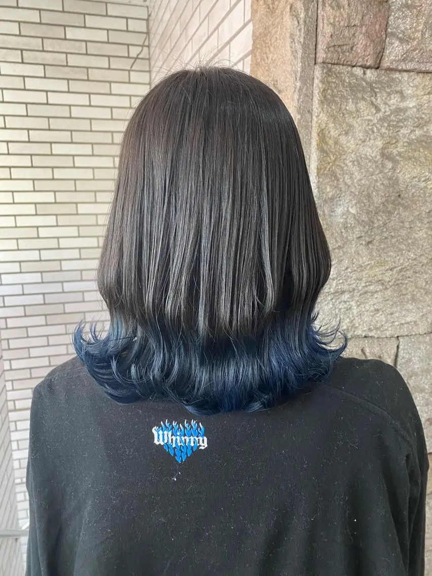 ミディアム カラー ブルーカラー グラデーションカラー ヘアカラー トリートメント 萩原 凌✄﻿のヘアスタイル