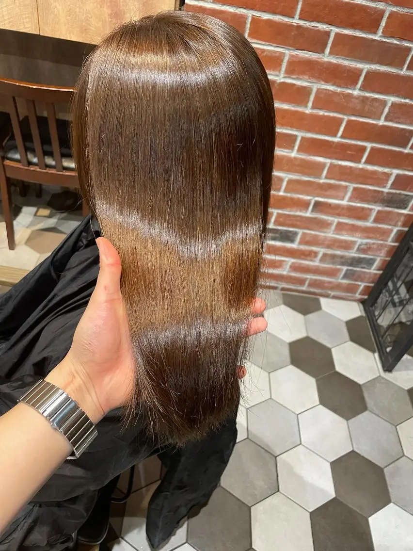 ロング カット 縮毛矯正 トリートメント 髪質改善、縮毛矯正 Core梅田茶屋町店のヘアスタイル