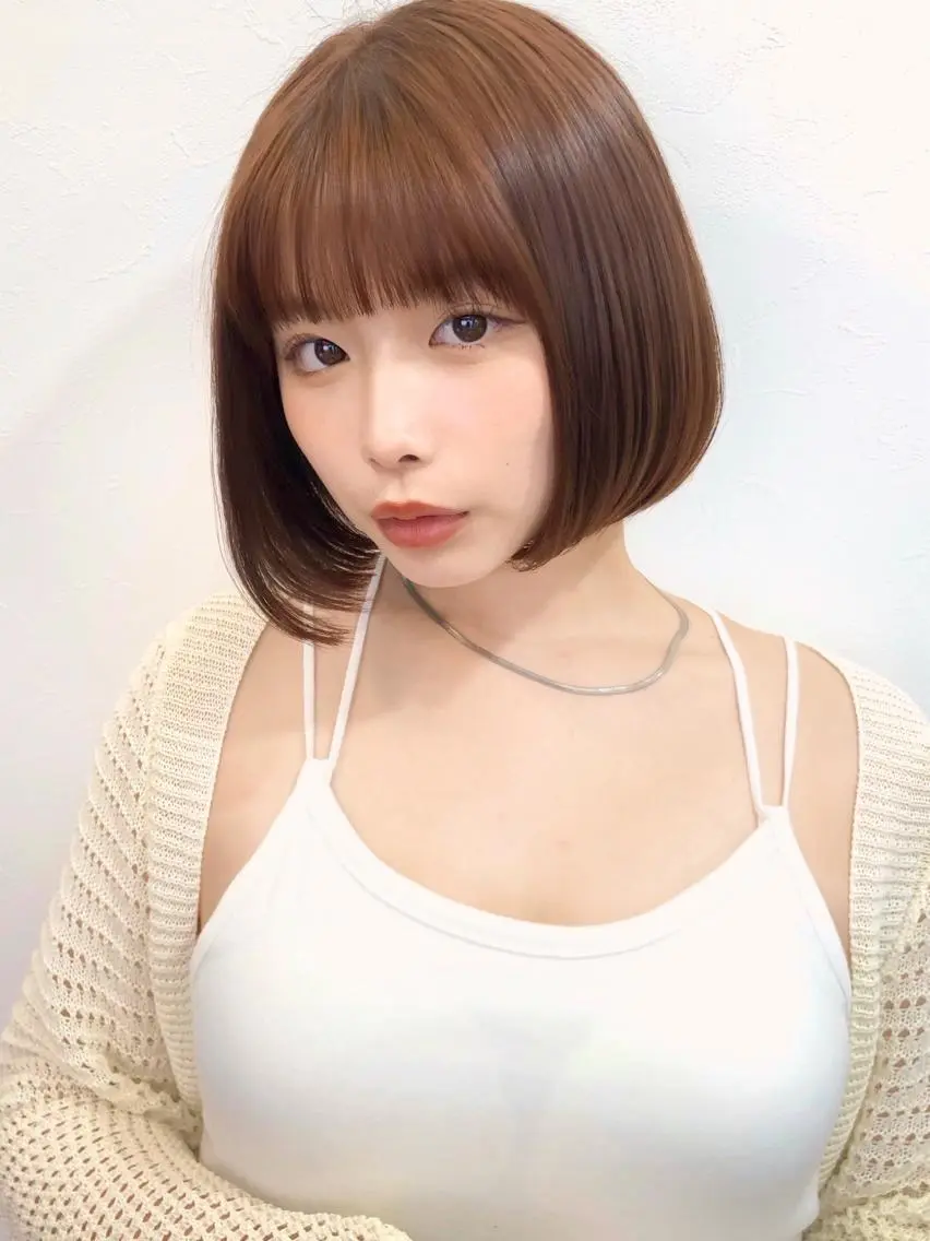 ショート カラー ボブ カット ヘアカラー トリートメント トレンドヘア🌿 chinariのヘアスタイル