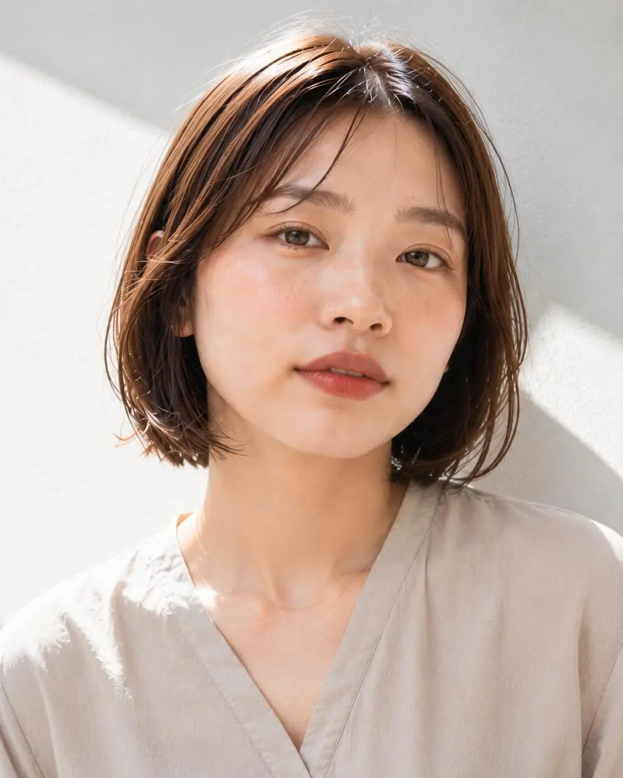 ミディアム ブリーチなし透明感 カラー🌷宮部楓奈のヘアスタイル