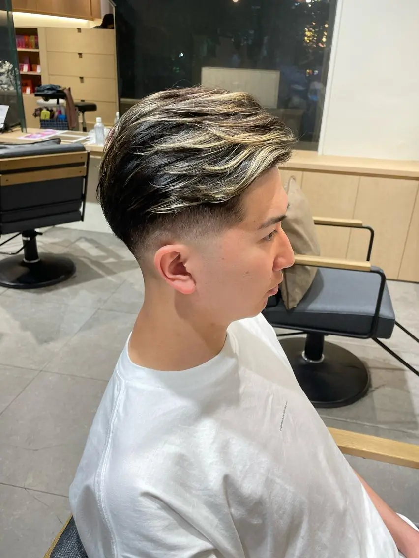 カラー メンズ フェードカット メンズメッシュ スキンフェード メッシュ 渋谷/フェード/ 國分 翔のヘアスタイル