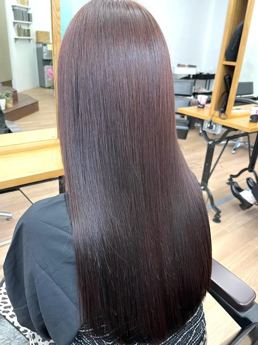 ロング アッシュ ピンクブラウン ハイライト 髪質改善 韓国風ヘア ユウハウス/ ryousukeのヘアスタイル
