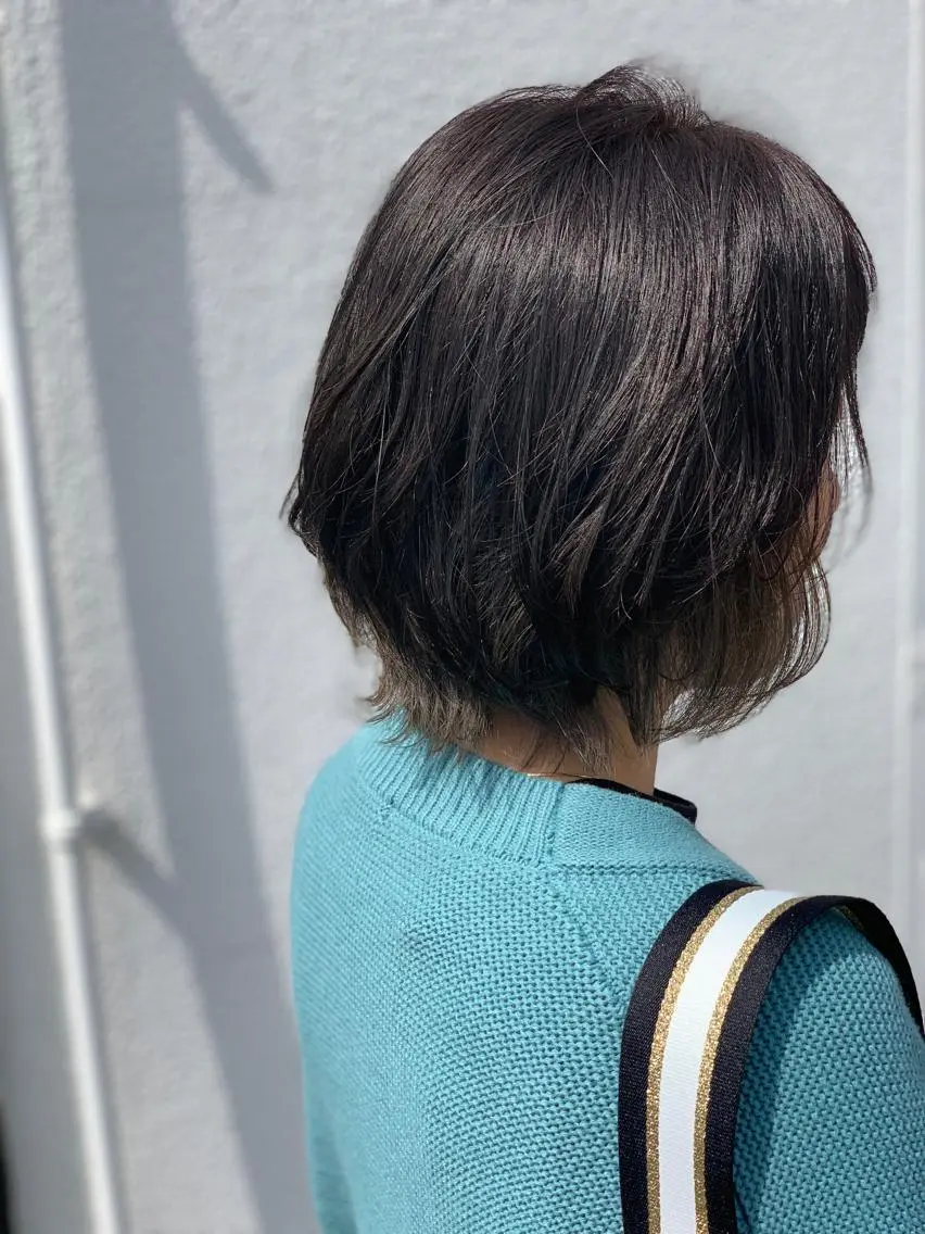 ショート カラー アッシュ 黒髪 カット ヘアカラー トリートメント ヘアセット 中村 優太のヘアスタイル