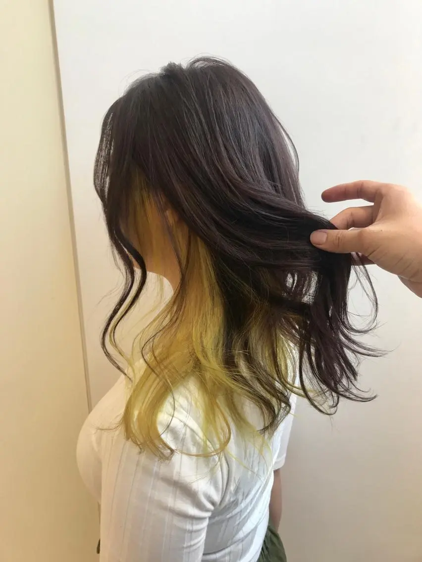 セミロング カラー インナーカラー カット ヘアカラー トリートメント インナーエクステ渋谷 🦋KAJIのヘアスタイル