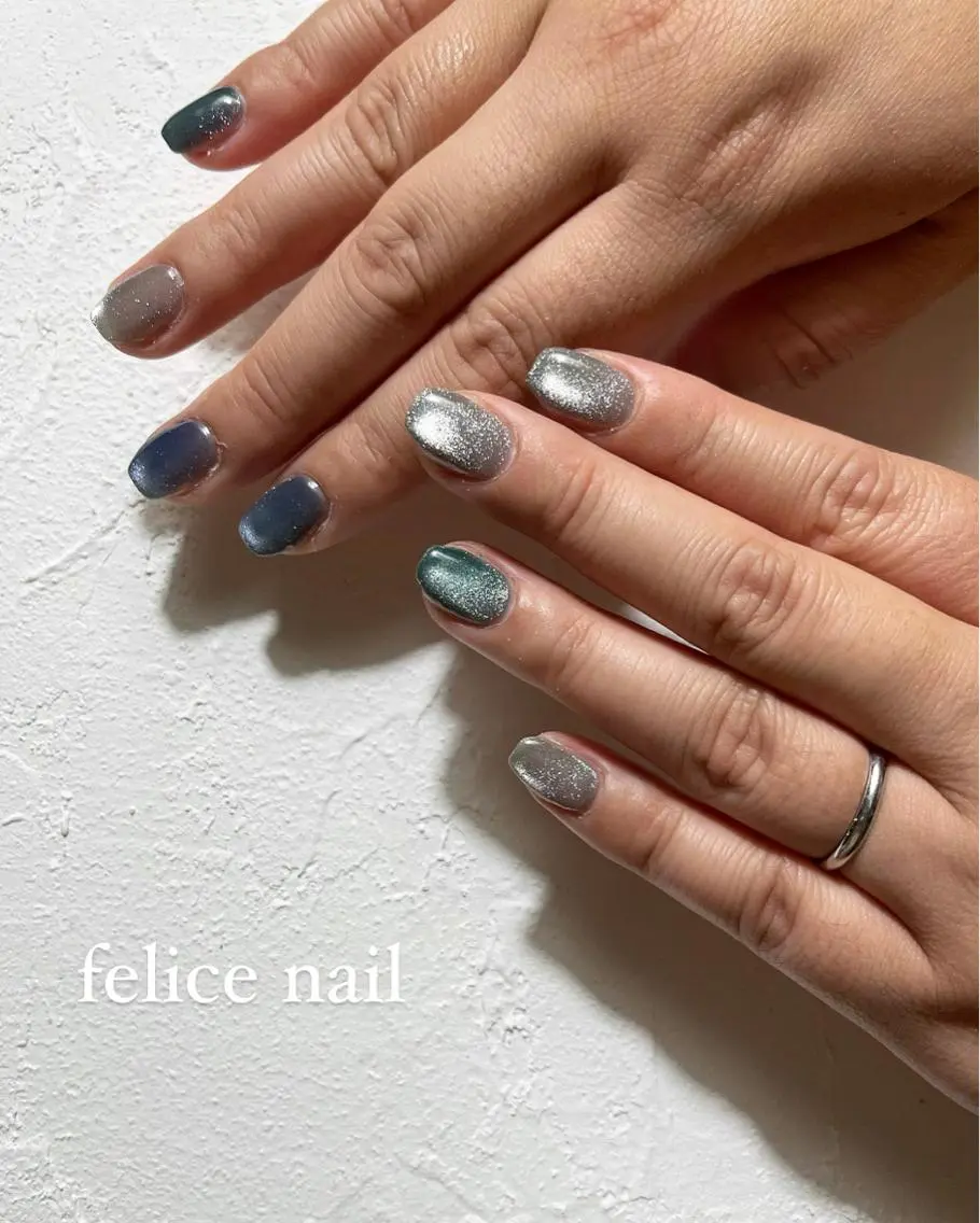 ネイル マグネットネイル ハンドネイル felice nailのネイルデザイン