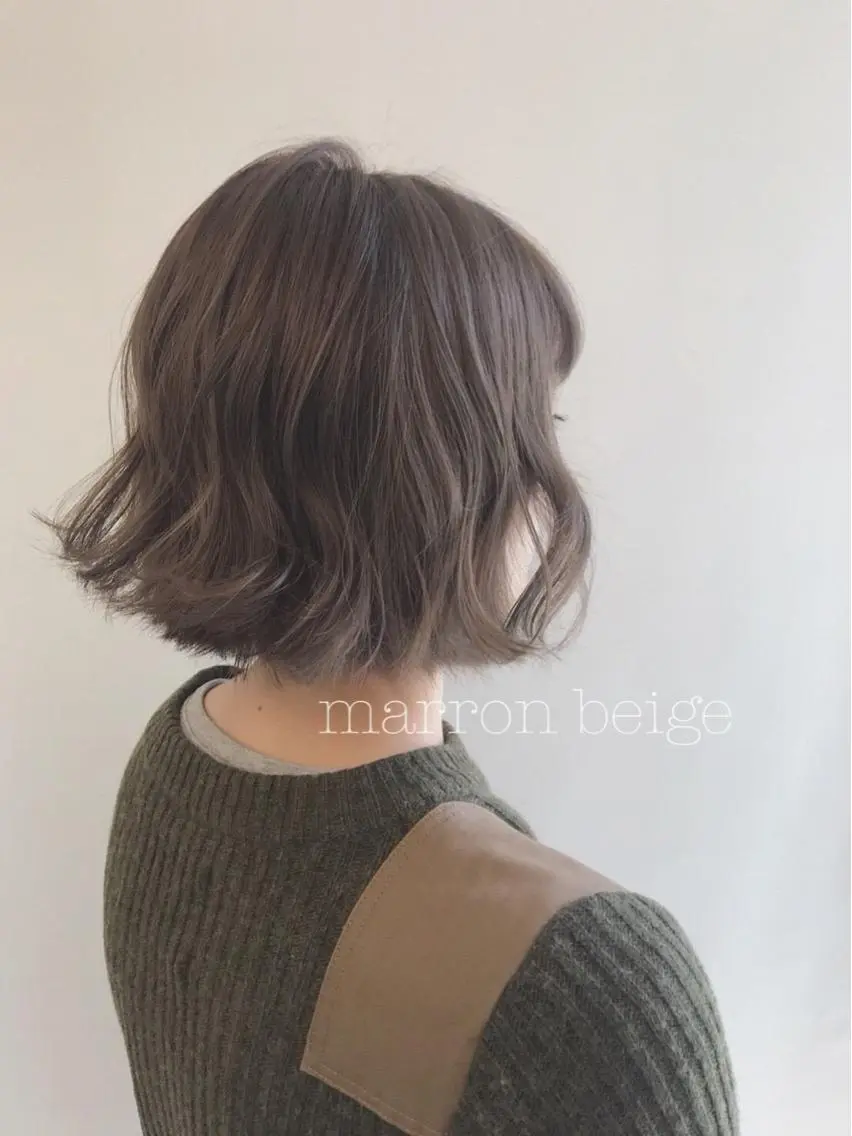 ショート カラー カット ヘアカラー トリートメント ぱつっとボブ/ 小野あかねのヘアスタイル